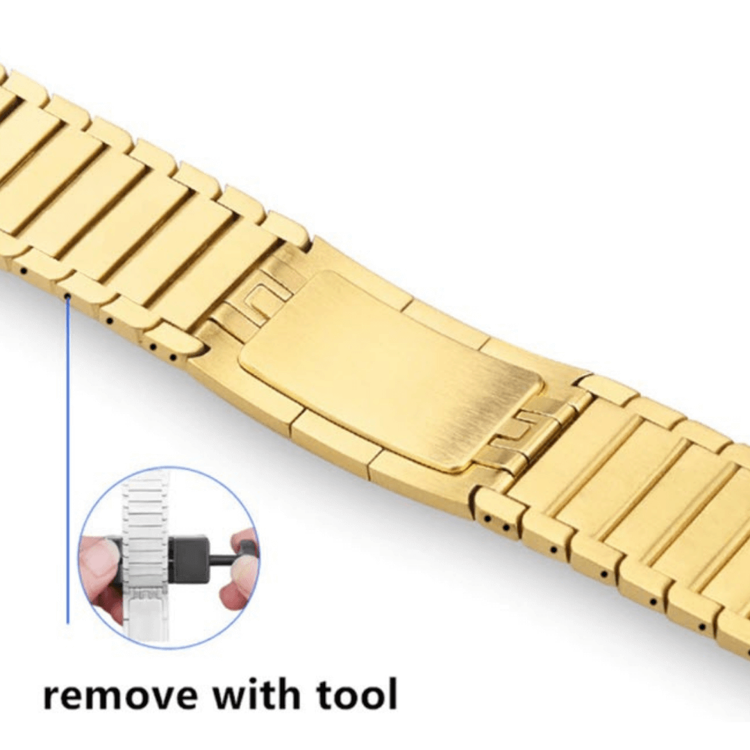 Ladies Gold Tone Textured Shiny Metal Link Bracelet Watch Band, 11mm-1 –  Smyth Jewelers